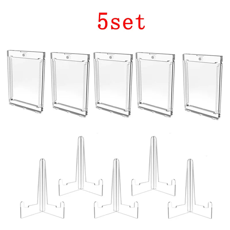 35PT Magnetic Card Holder Set Display Case Fit for YuGiOh Pokmon Game Sports Trading Cards Sleeves Hard Acrylic Protector Toy