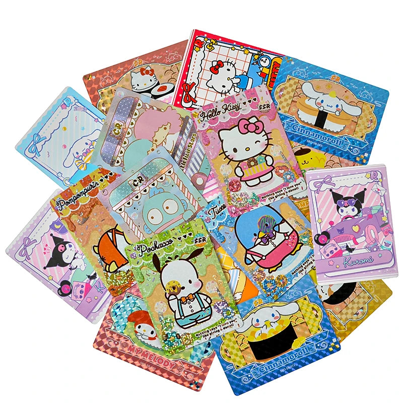 KABAO Original Anime Sanrio Family Kuromi Hello Kitty My Melody Shining Collectible Card Game Trading Card Toys