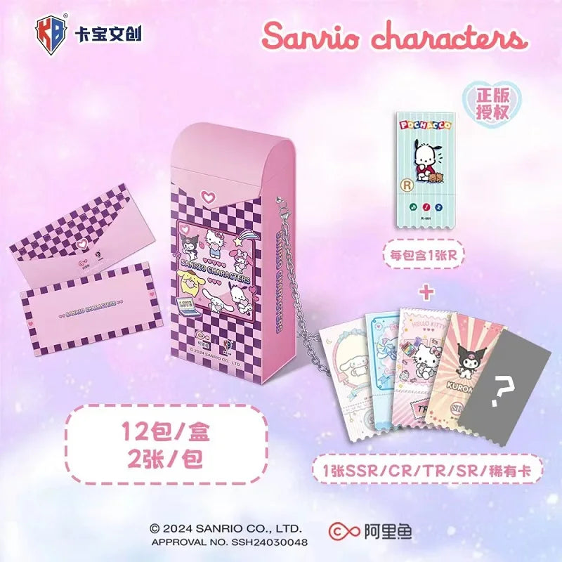 KABAO Original Anime Sanrio Family Kuromi Hello Kitty My Melody Shining Collectible Card Game Trading Card Toys