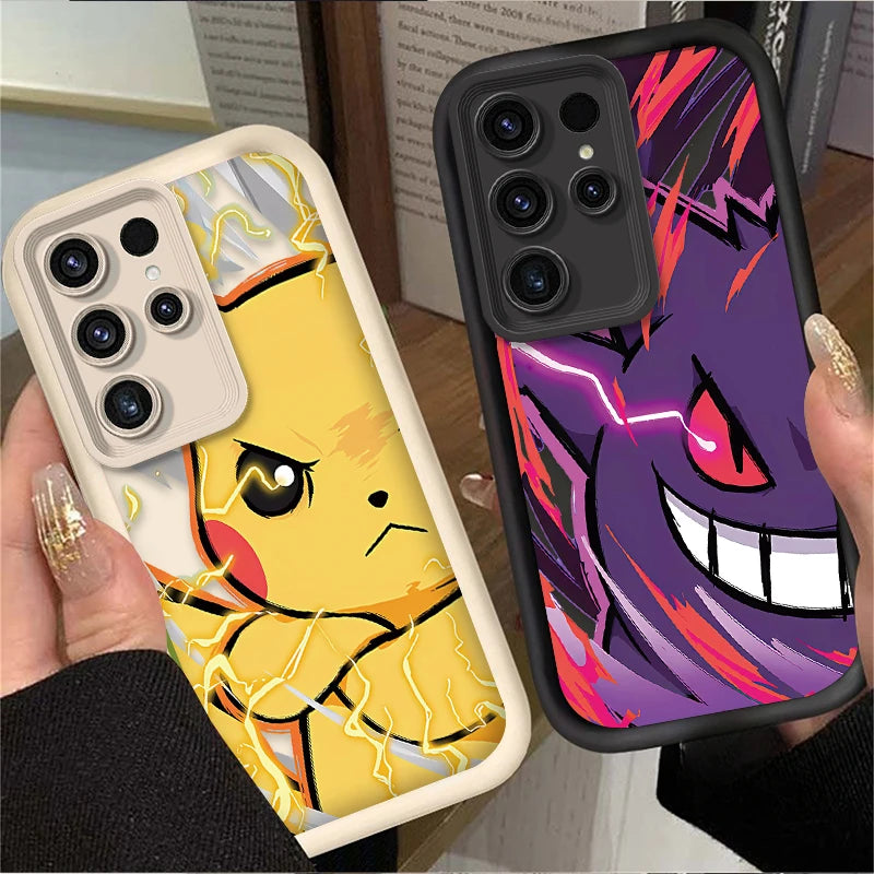 Cartoon P-Pokemon Phone Case For Samsung Galaxy S24 S25 S23 Ultra S22 S21 Plus FE A36 A56 A26 A16 A06 A15 A25 A35 A55 5G Cover
