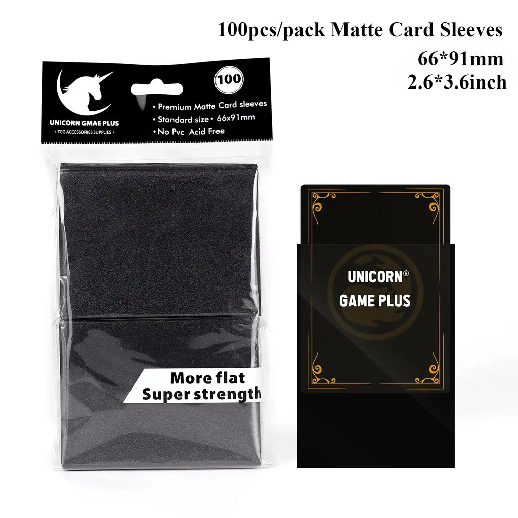 100PCS 66x91mm Matte Standard Size Card Sleeves TCG Trading Cards Protector For Tarot Shield Board Games Magical Cover PKM