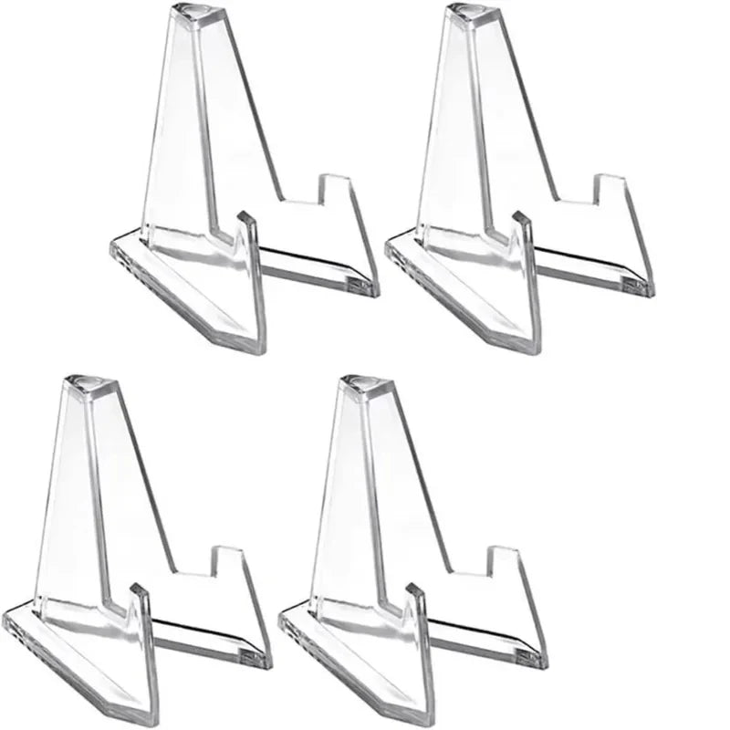 Triangular Card Display Stand 30 Pack – Mini Acrylic Idol Photo Picture Holder, Rack for Coin & Sports Trading Cards