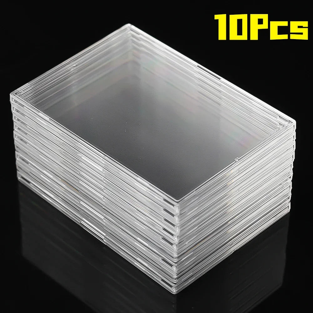 Clear Acrylic Card Holder Snap Type Gaming Sports Trading Card Display Case Kpop Idol Photo Protective Sleeves Not Magnetic