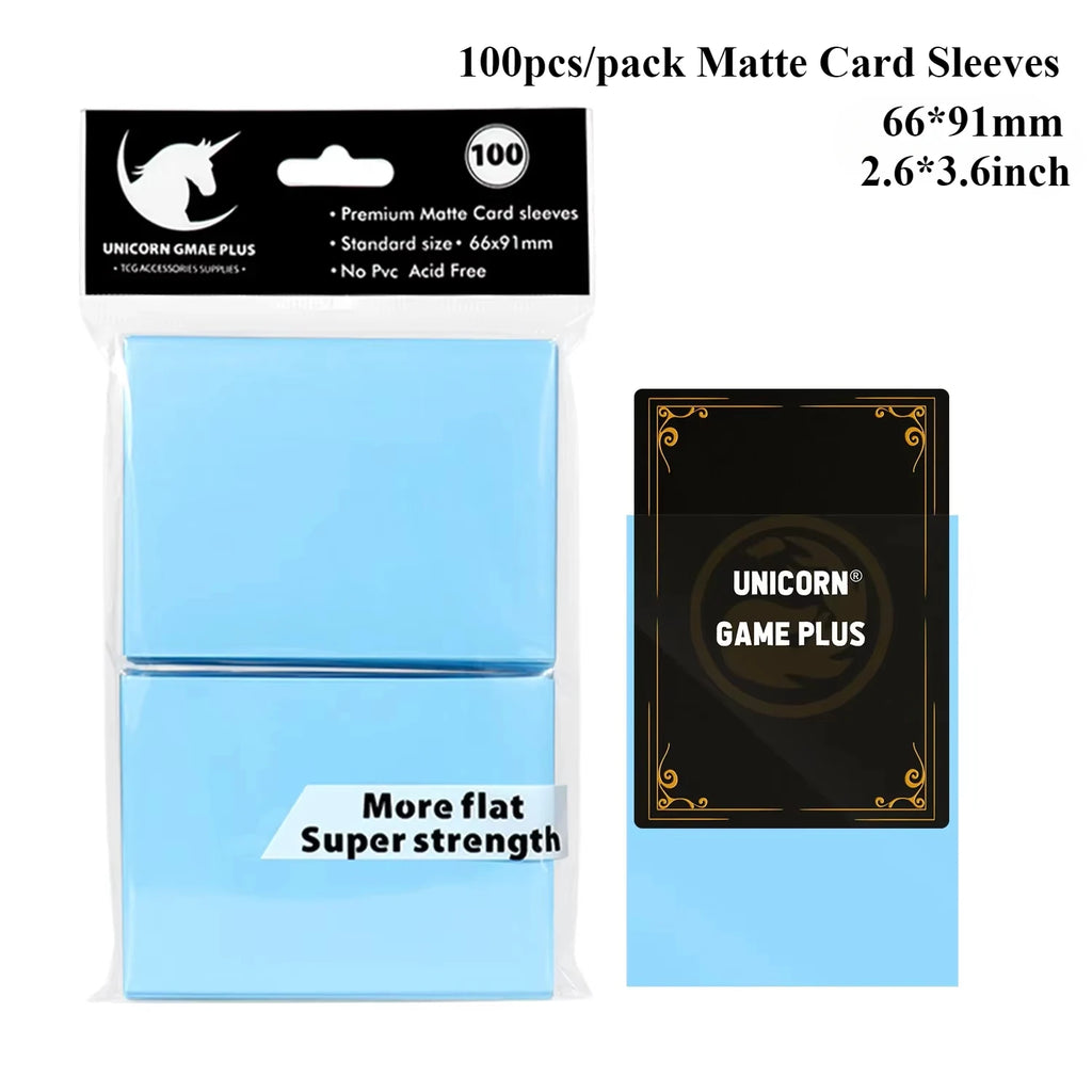 100PCS 66x91mm Matte Standard Size Card Sleeves TCG Trading Cards Protector For Tarot Shield Board Games Magical Cover PKM