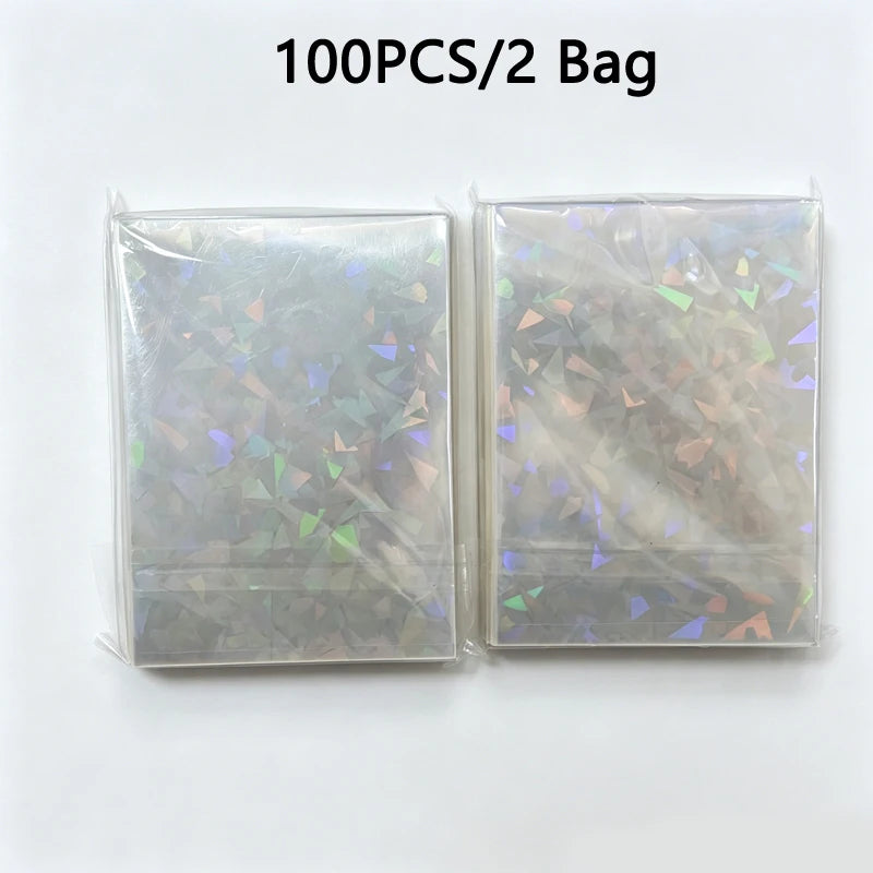 Shatter Effect Rainbow Laser Card Sleeves 66*91mm Transparent Trading Card Protectors for Sports&Gaming Collectible Card Storage
