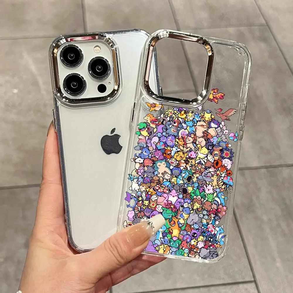 Cute Cartoon P-Pokemon Collection Phone Case For iPhone 17 16 15 14 13 12 11 Pro Max XR XS MAX 78PLUS MINI Y2K Transparent Cover