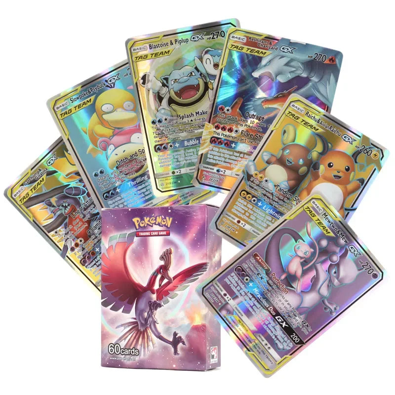 60/100Pcs English Pokemon Cards GX Tag Team Vmax EX Mega Shining Game Battle Carte Trading Collection Cards Toys Children Gifts