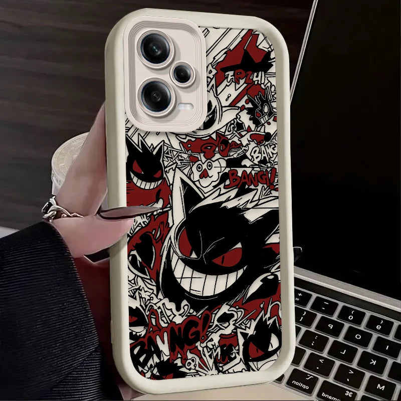 Cartoon Gengar P-Pokemon Case for Xiaomi Redmi Note 13 14 14S 12 11 Pro Plus 5G 12S 11S 10S 10 9 Redmi 14C 13C 12C 12 4G Cover