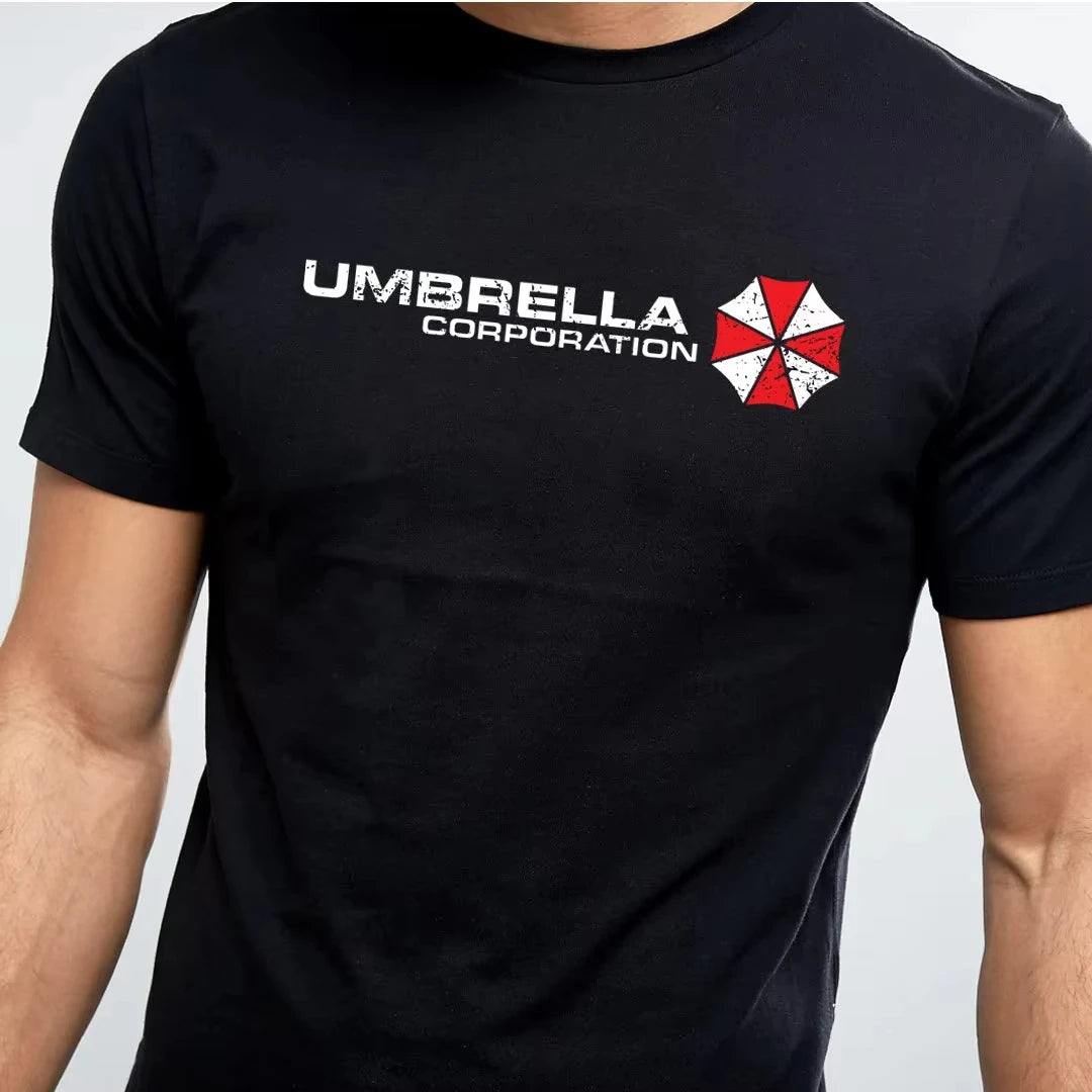 Resident Evil Umbrella Corporation logo graphics 100%Cotton unisex shirt 2026 Summer New Men's fashion Y2k Short sleeve Tshirt