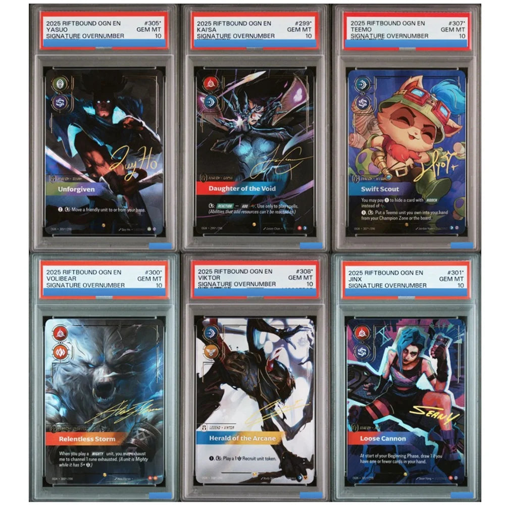 DIY RIFTBOUND LEAGUE OF LEGENDS OGN ORIGINS KAI'SA AHRI SETT SIGNATURE OVERNUMBER Authentication Grading 10 Collection Game Card