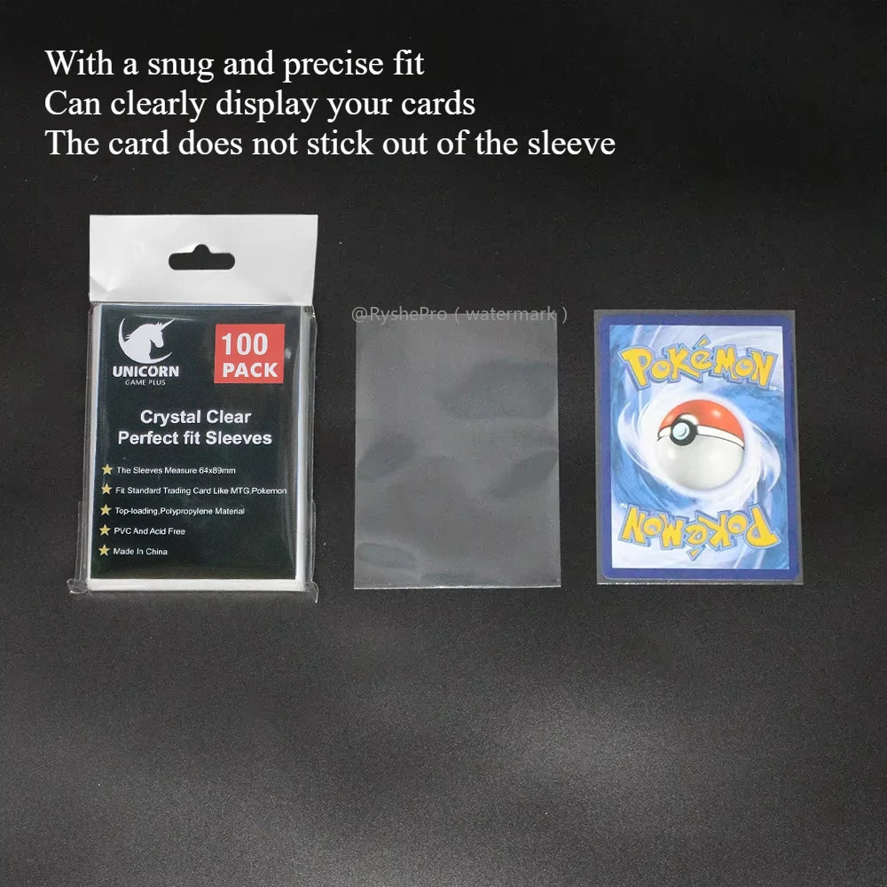 100pcs Clear Card Sleeves for Trading Card Perfect for Double-sleeving and Compatible with Pokemon Mtg Cards Sport Cards
