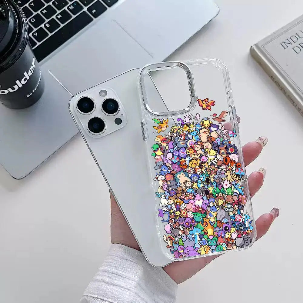 Cute Cartoon P-Pokemon Collection Phone Case For iPhone 17 16 15 14 13 12 11 Pro Max XR XS MAX 78PLUS MINI Y2K Transparent Cover