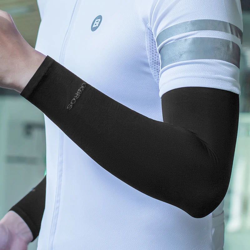 ROCKBROS Ice Silk Bicycle Sleeves Summer Breathable Cycling Arm Protection Outdoor Sun UV Protect Sports MTB Road Bike Sleeves