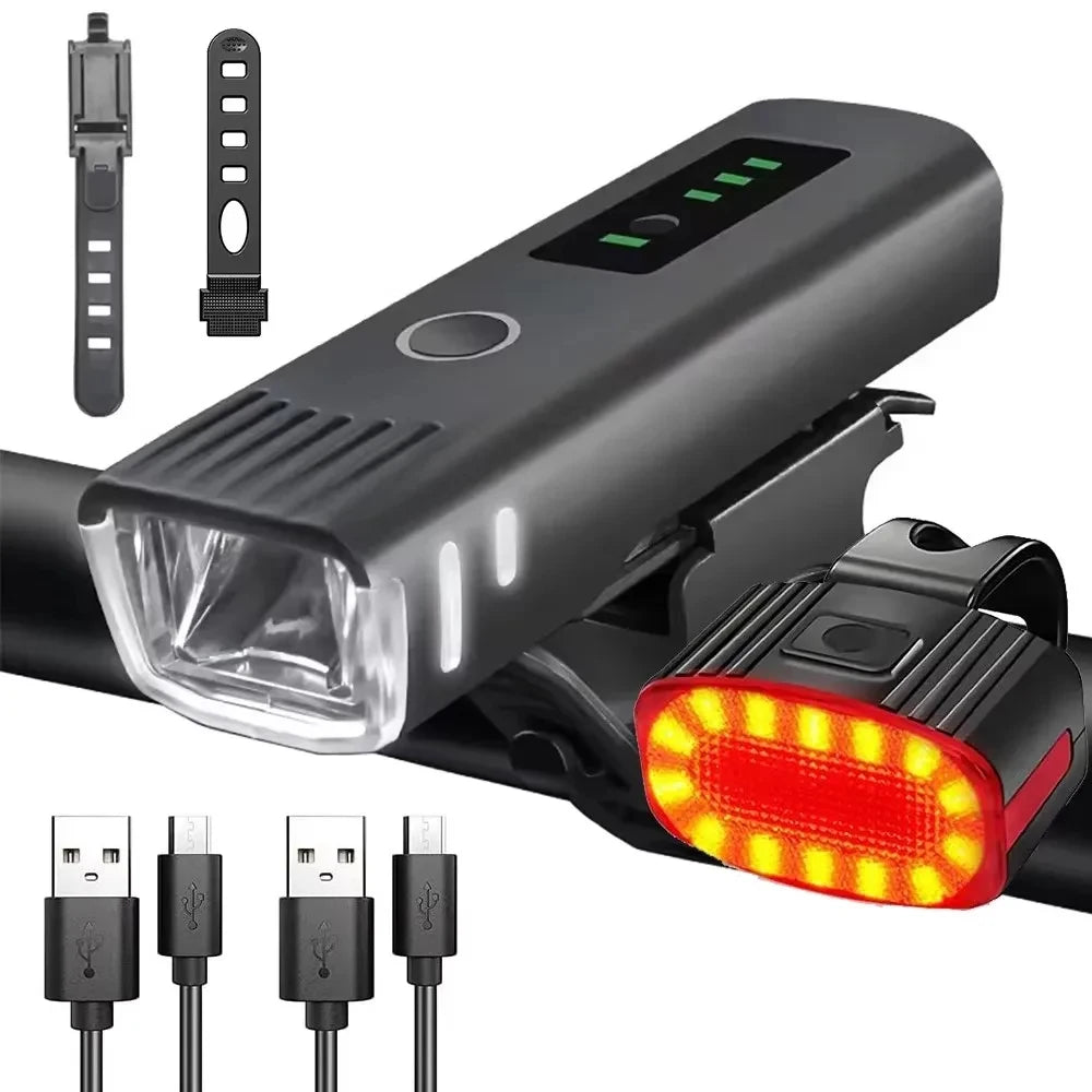 9LED Cycling Torch Type C Rechargeable Bike Flashlights Ultralight Handlebar Lights Outdoor Whaterproof Lantern for Bicycle