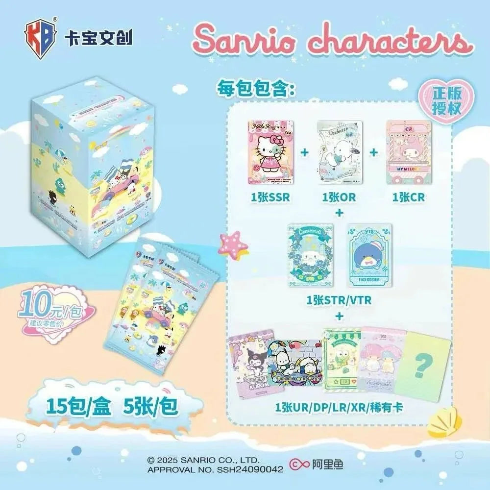 KABAO Original Anime Sanrio Family Kuromi Hello Kitty My Melody Shining Collectible Card Game Trading Card Toys