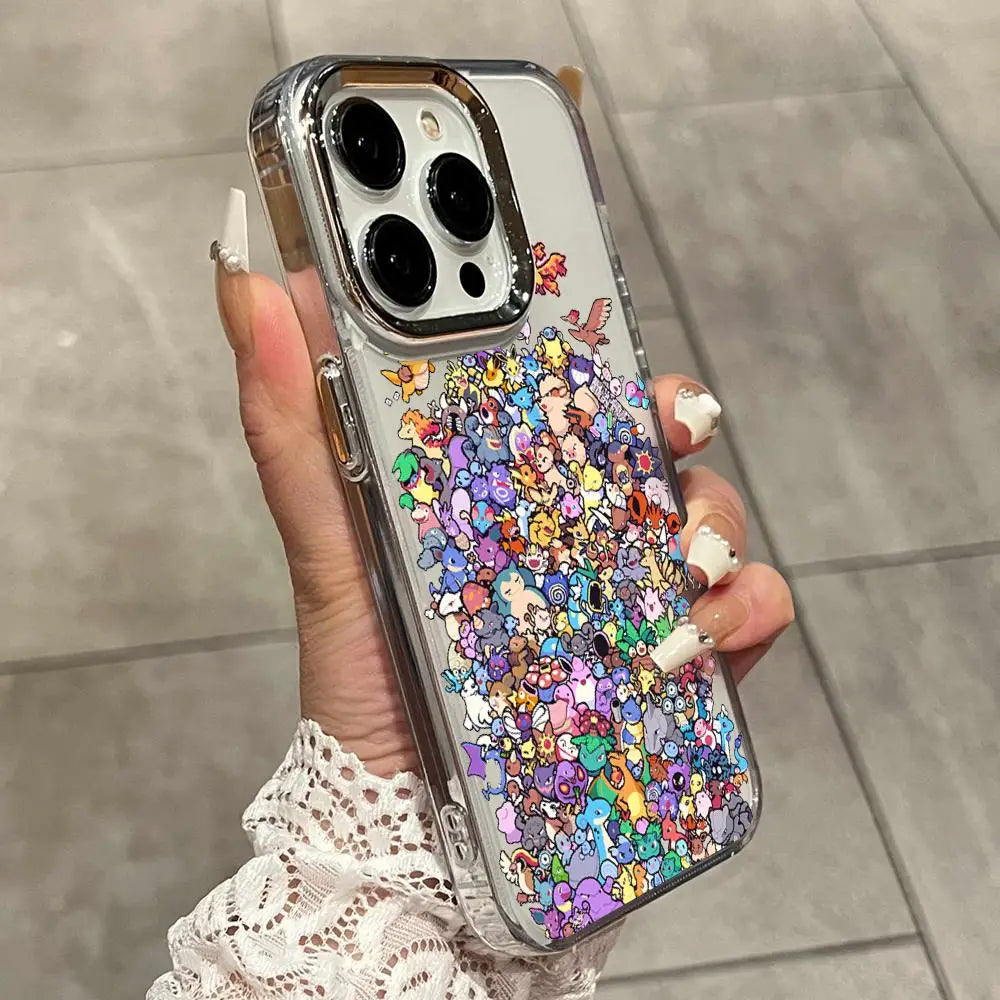 Cute Cartoon P-Pokemon Collection Phone Case For iPhone 17 16 15 14 13 12 11 Pro Max XR XS MAX 78PLUS MINI Y2K Transparent Cover