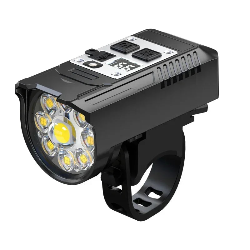 9LED Cycling Torch Type C Rechargeable Bike Flashlights Ultralight Handlebar Lights Outdoor Whaterproof Lantern for Bicycle