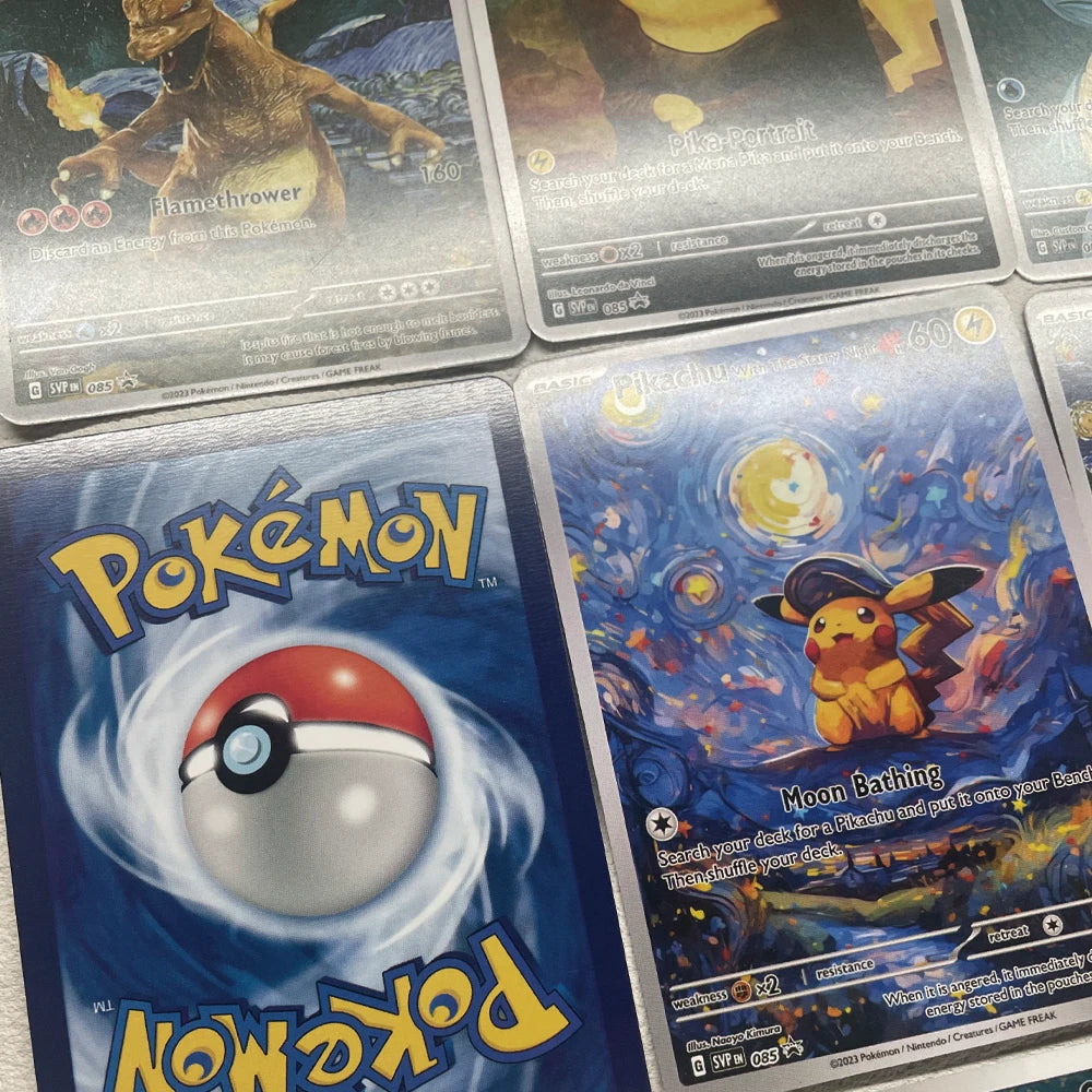 Cartoon Anime Pokemon Ptcg Self-Control Mewtwo Pikachu Collect Trading Signature Flash Card Child Gift 18pcs/set Gift Card Box