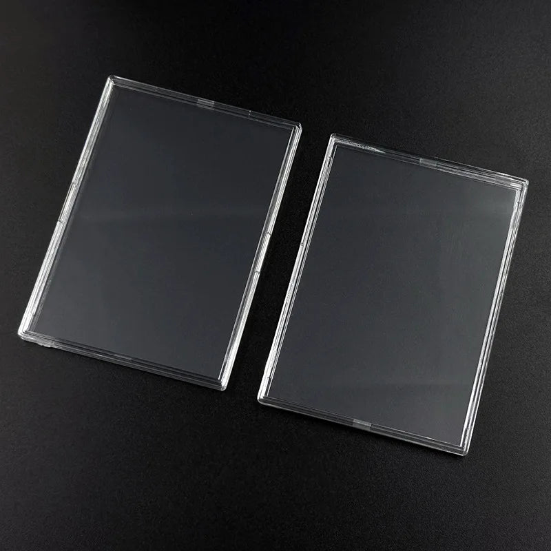 Clear Acrylic Card Holder Snap Type Gaming Sports Trading Card Display Case Kpop Idol Photo Protective Sleeves Not Magnetic