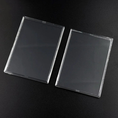 Clear Acrylic Card Holder Snap Type Gaming Sports Trading Card Display Case Kpop Idol Photo Protective Sleeves Not Magnetic