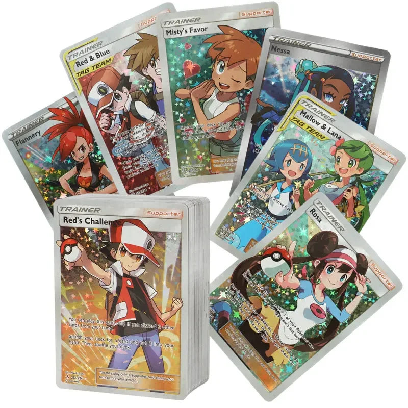 60/100Pcs English Pokemon Card 1996 Year Shining Charizard Pikachu Mewtwo trade Card Kids Pokemon Toy