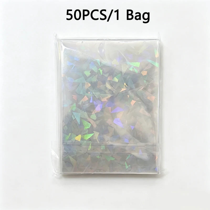 Shatter Effect Rainbow Laser Card Sleeves 66*91mm Transparent Trading Card Protectors for Sports&Gaming Collectible Card Storage