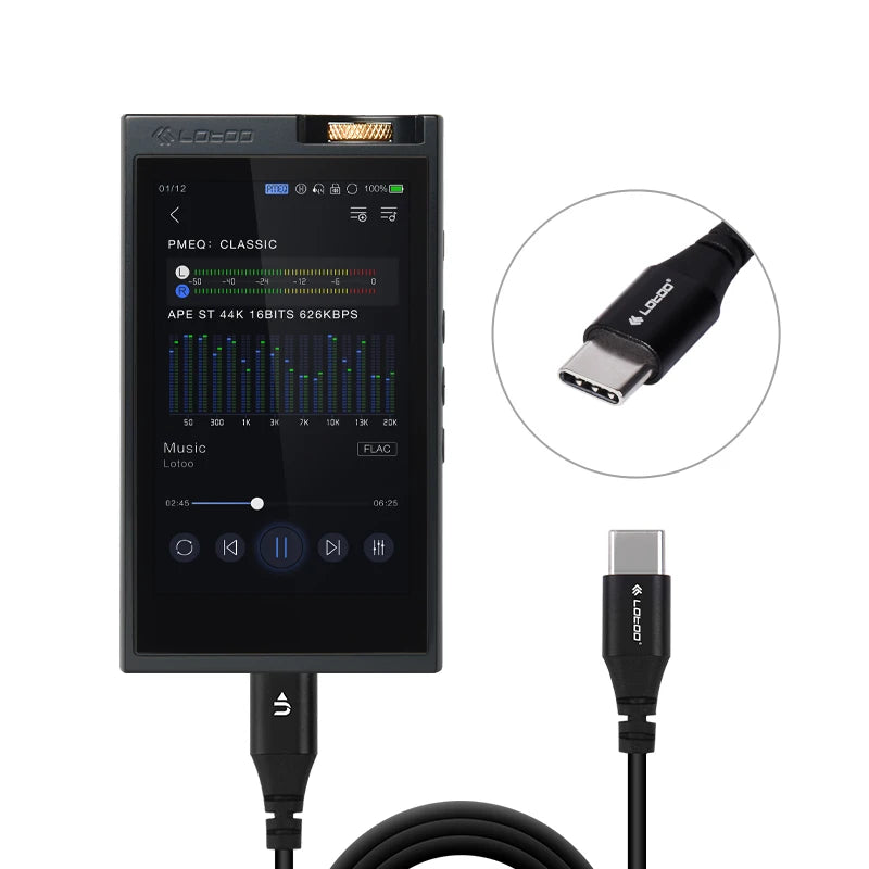 LOTOO PAW 6000  Player Portable MP3 Xiaomoju Player Bluetooth Music HiFi, Music Listening Decoder, Touch Screen, 16H Playback
