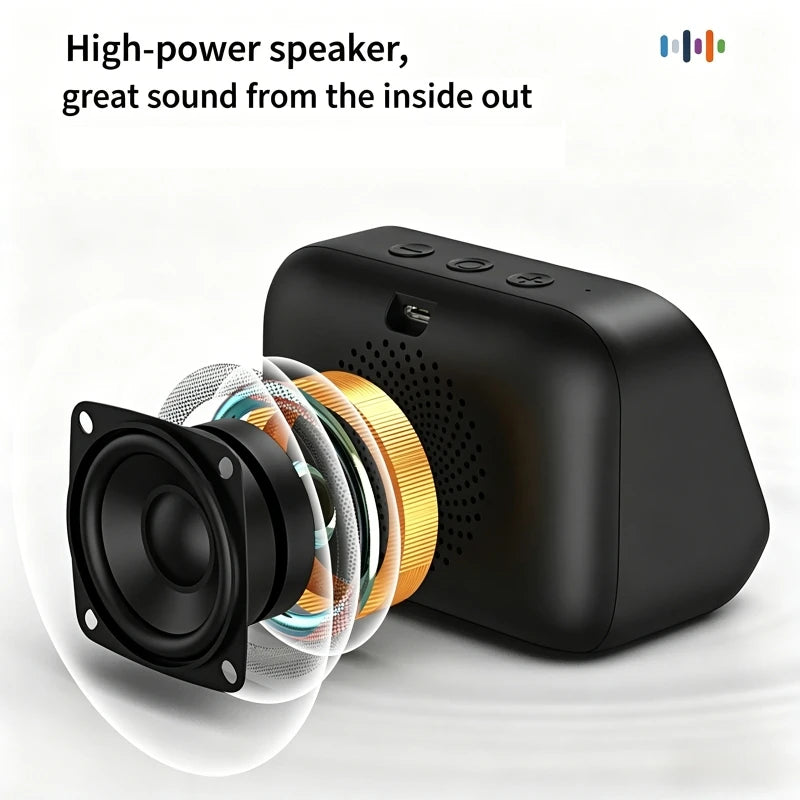 AI Voice Assistant Bluetooth Speaker With RGB Color Lighting Alarm Clock LED Screen Weather Clock Display Electronic Speaker