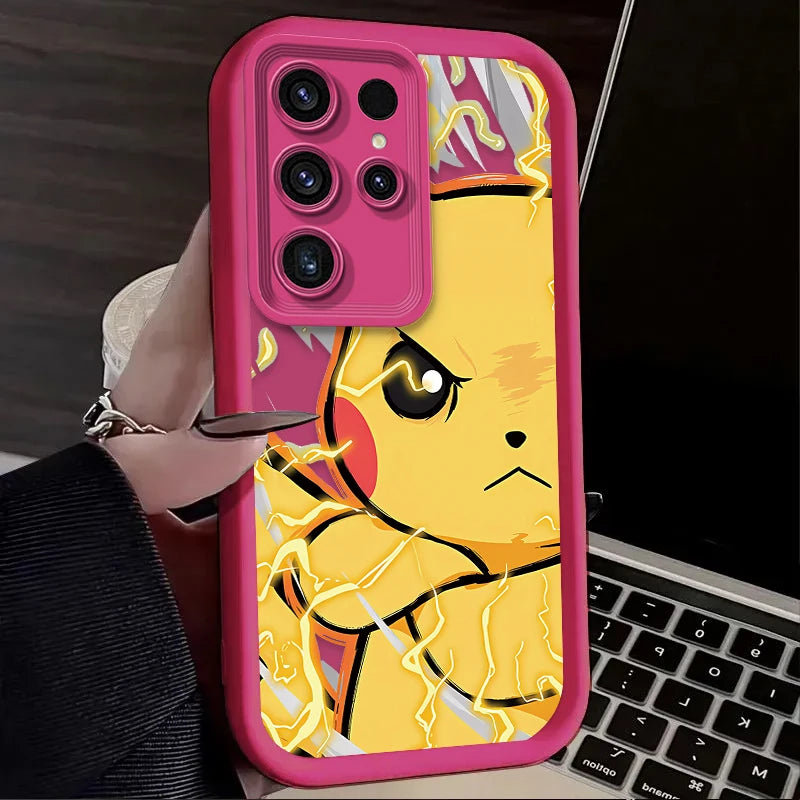 Cartoon P-Pokemon Phone Case For Samsung Galaxy S24 S25 S23 Ultra S22 S21 Plus FE A36 A56 A26 A16 A06 A15 A25 A35 A55 5G Cover