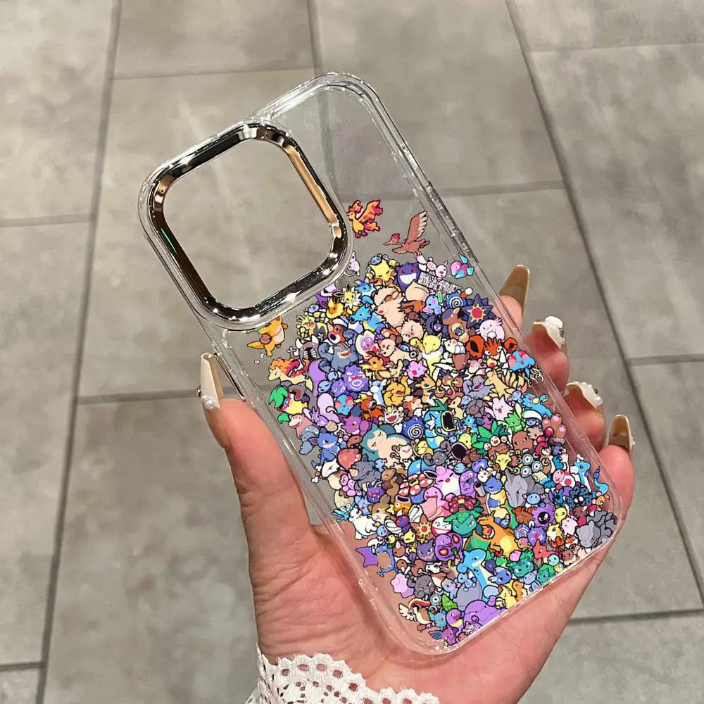 Cute Cartoon P-Pokemon Collection Phone Case For iPhone 17 16 15 14 13 12 11 Pro Max XR XS MAX 78PLUS MINI Y2K Transparent Cover