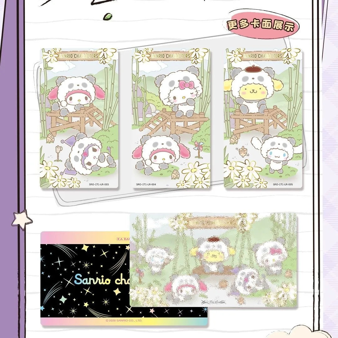 KABAO Original Anime Sanrio Family Kuromi Hello Kitty My Melody Shining Collectible Card Game Trading Card Toys