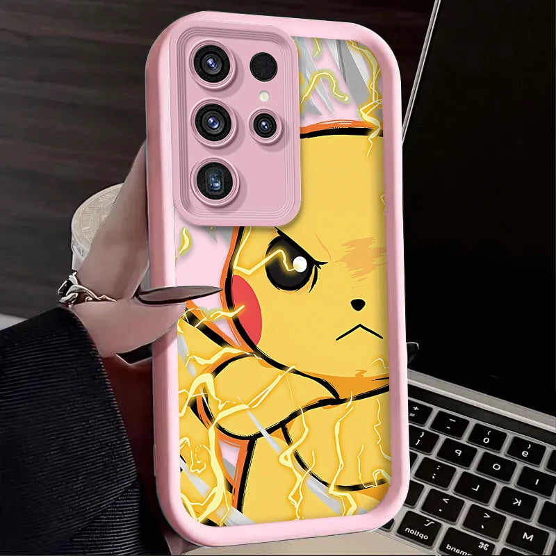 Cartoon P-Pokemon Phone Case For Samsung Galaxy S24 S25 S23 Ultra S22 S21 Plus FE A36 A56 A26 A16 A06 A15 A25 A35 A55 5G Cover