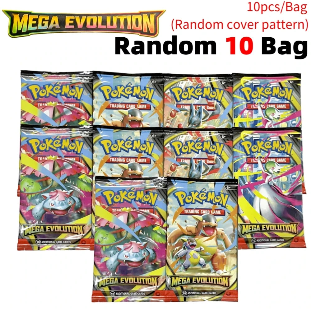 Pokémon  Cards 9+1 Per Pack TCG Mega Evolution Phantasmal Flames Booster Box Trading Card Game Collection Set English Pokemon