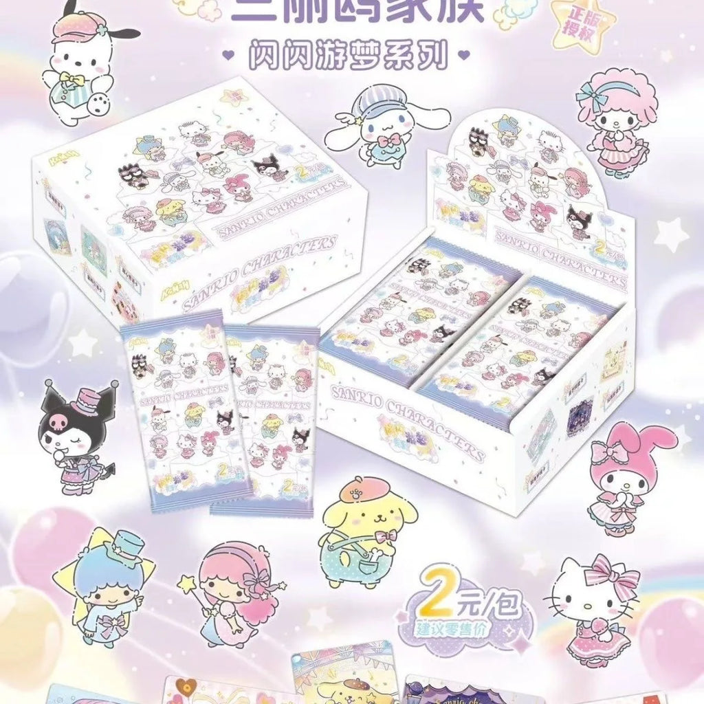 KABAO Original Anime Sanrio Family Kuromi Hello Kitty My Melody Shining Collectible Card Game Trading Card Toys
