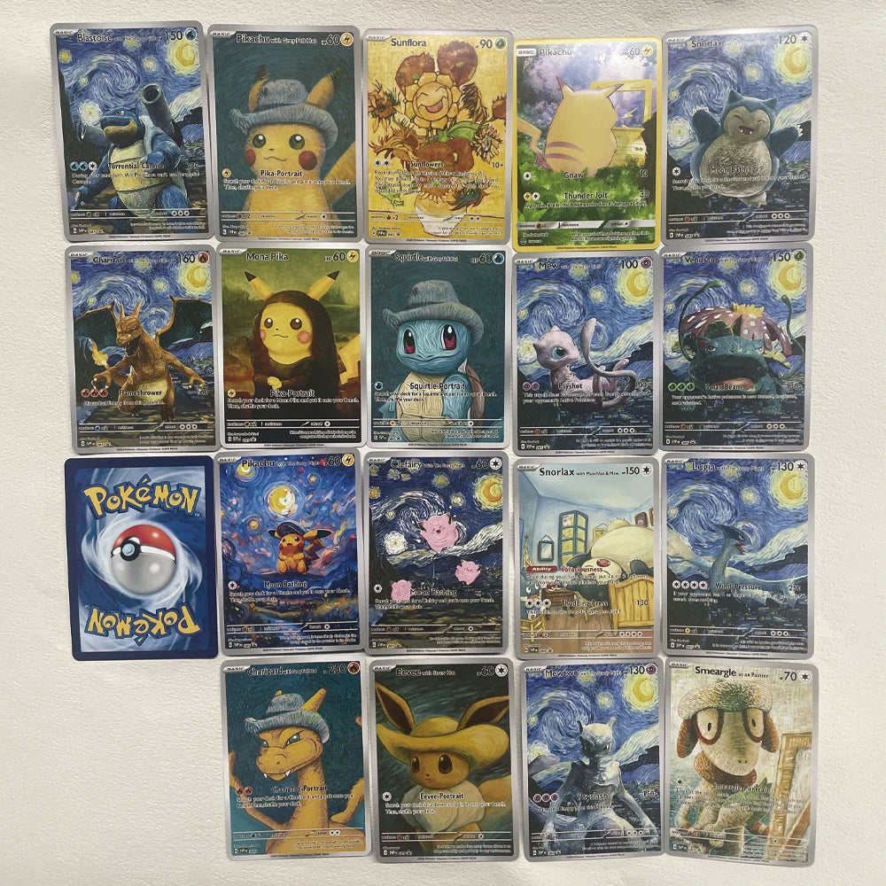 Cartoon Anime Pokemon Ptcg Self-Control Mewtwo Pikachu Collect Trading Signature Flash Card Child Gift 18pcs/set Gift Card Box