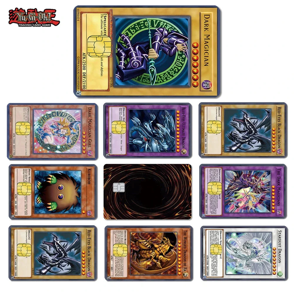 Yu-Gi-Oh! Trading Card Game Style Credit Card Sticker Skin PVC Waterproof Card Cover for Teens Men Bank Card Decor Decal