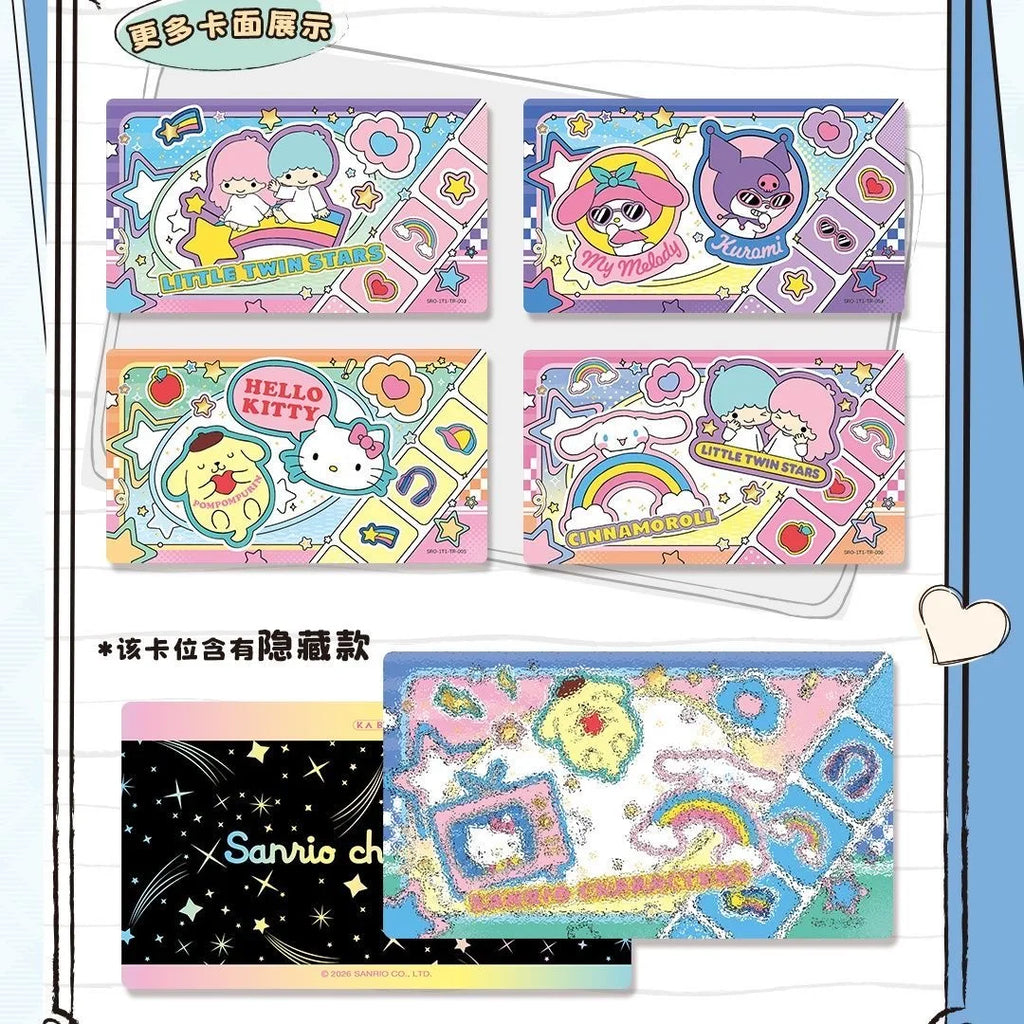 KABAO Original Anime Sanrio Family Kuromi Hello Kitty My Melody Shining Collectible Card Game Trading Card Toys