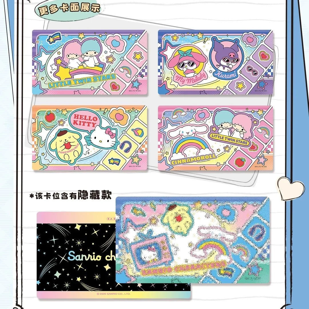 KABAO Original Anime Sanrio Family Kuromi Hello Kitty My Melody Shining Collectible Card Game Trading Card Toys