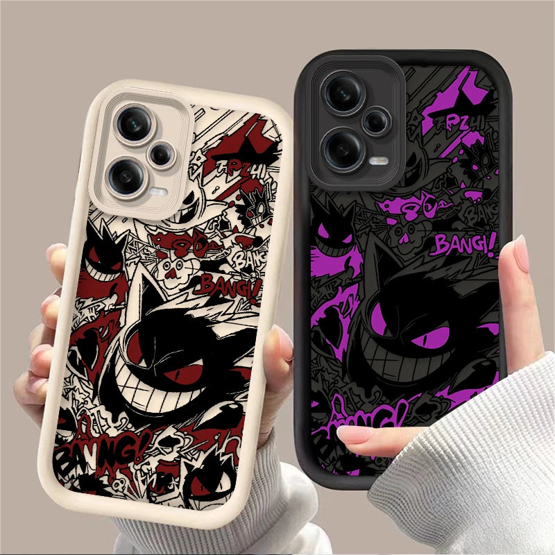 Cartoon Gengar P-Pokemon Case for Xiaomi Redmi Note 13 14 14S 12 11 Pro Plus 5G 12S 11S 10S 10 9 Redmi 14C 13C 12C 12 4G Cover