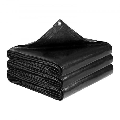 15 x 20 ft Pond Liner, 14 Mil Thickness, 3-Layer Reinforced PE Fish Koi Pond Liner for Outdoor Ponds, with Hemmed Edge and 4 Metal Buttonholes, for Water Garden, Waterfall, and Fountains, Black