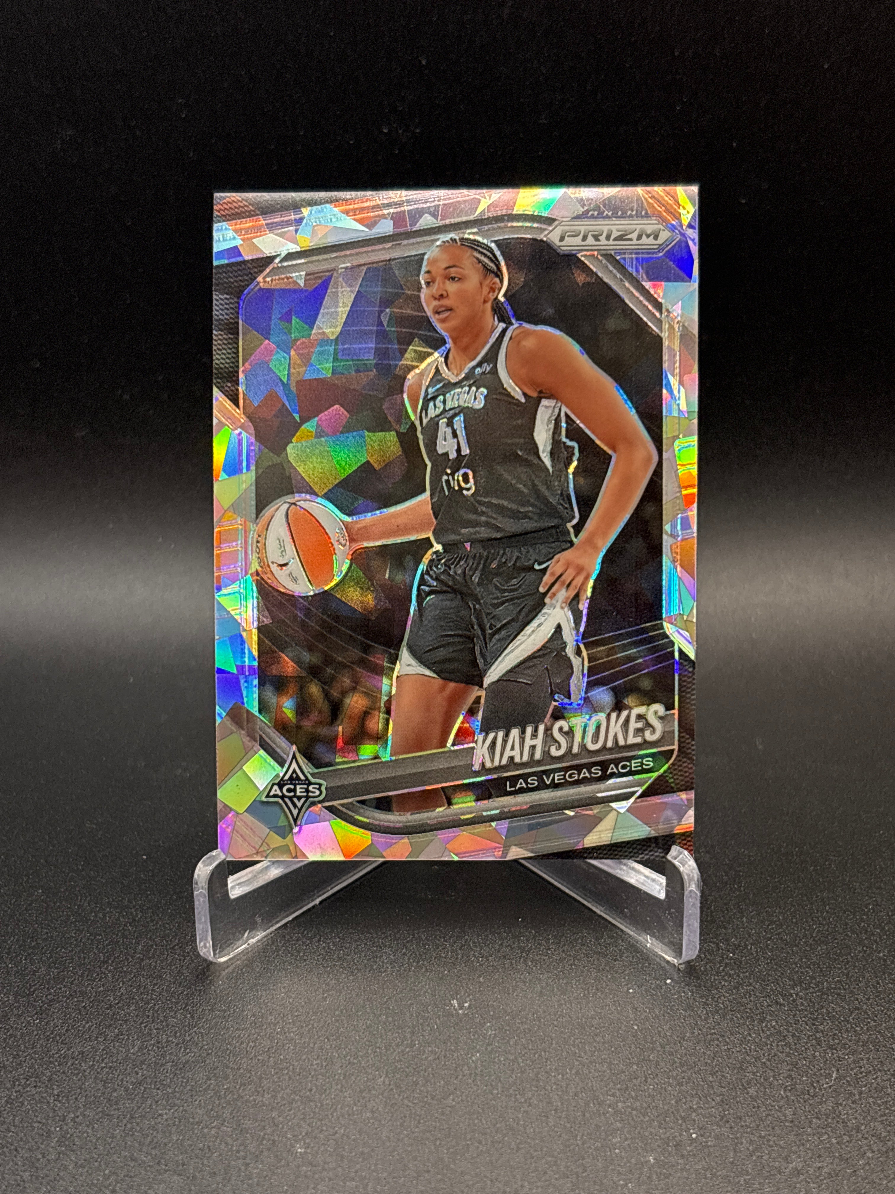 2025 Panini WNBA Prizm Kiah Stokes #58 Cracked Ice ACES