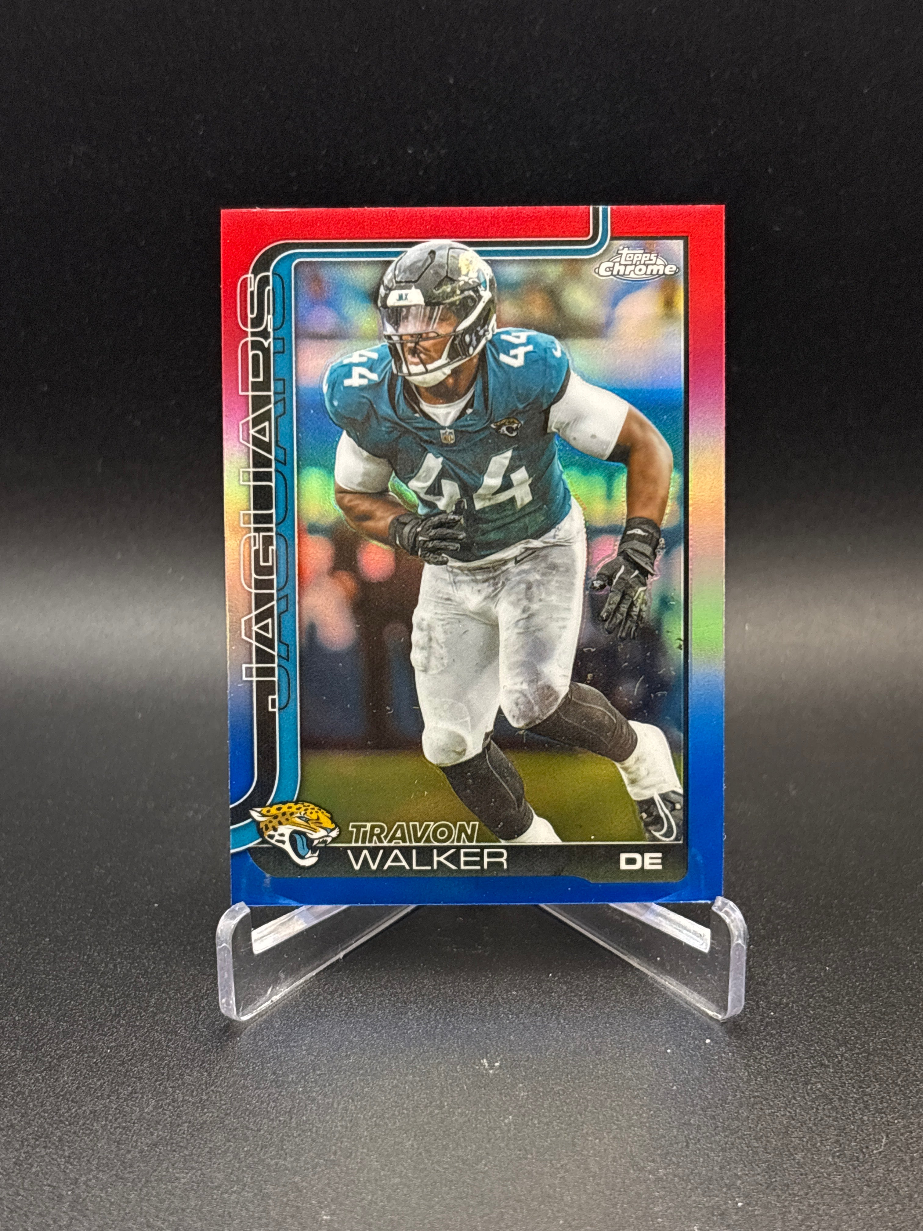 2025 Topps Chrome Travon Walker Red White & Blue #141 JAX Jaguars