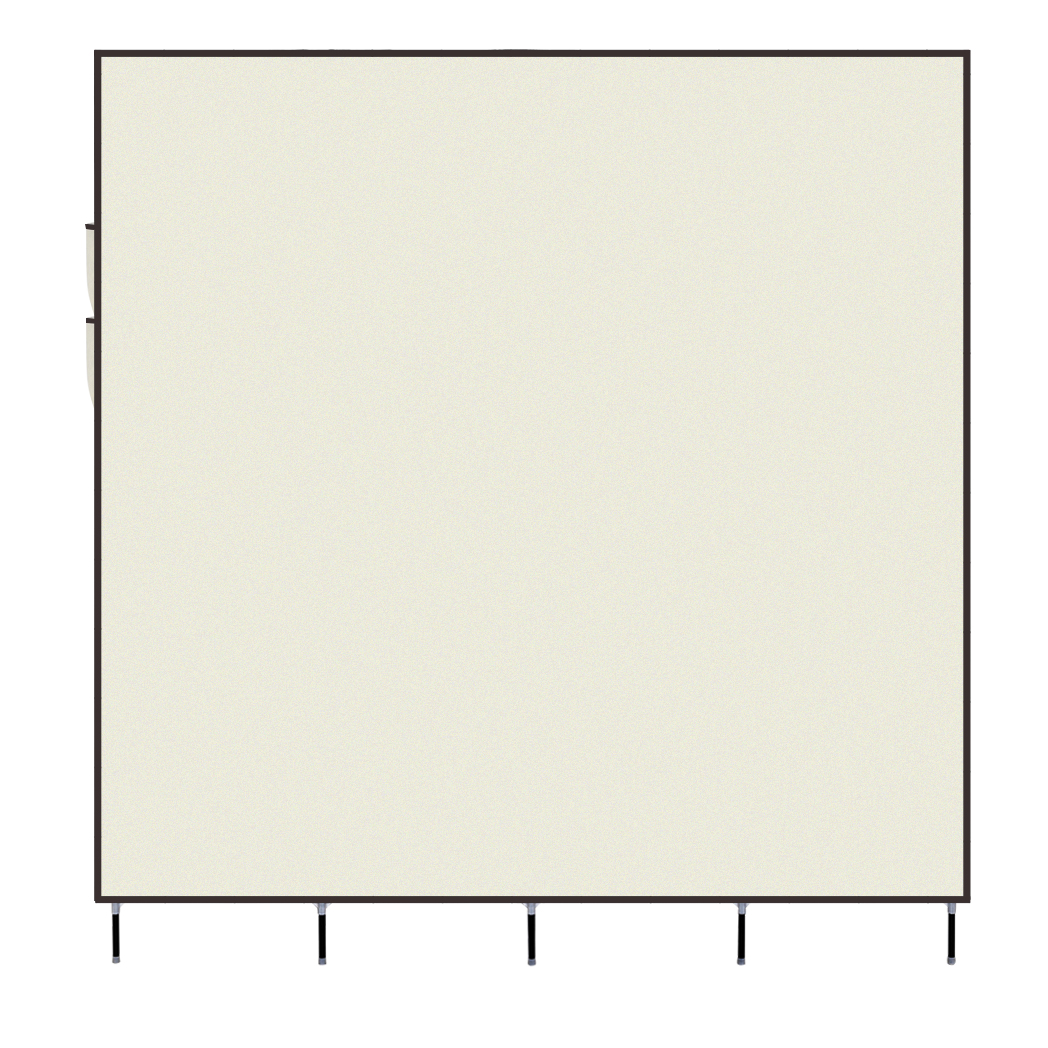 67" Clothes Closet Portable Wardrobe Clothes Storage Rack 12 Shelves 4 Side Pockets Beige