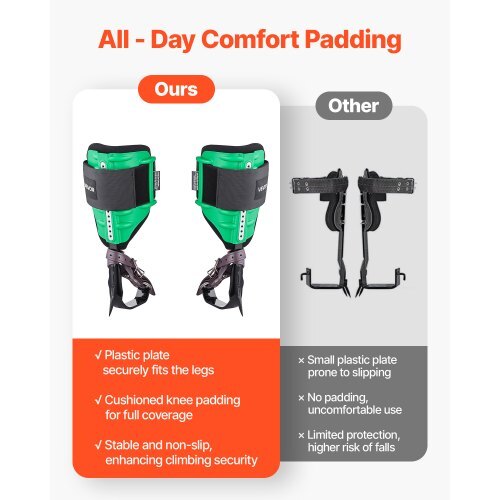 Tree Climbing Spikes Set, Height-Adjustable Tree Climbing Gear with Straps & Spike Protectors, 350 lbs Load Capacity, Heavy Duty Steel Climb Spurs Arborist Equipment for Fruit Picking Hunting