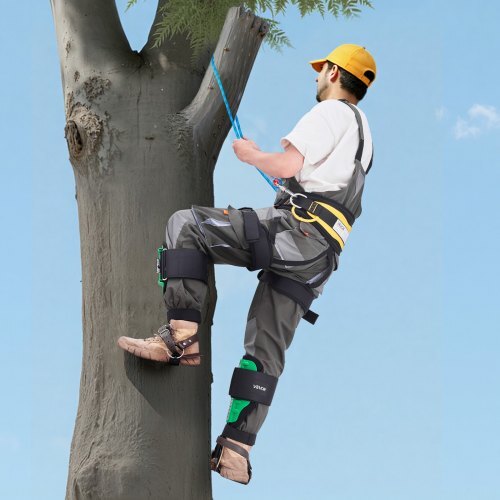 Tree Climbing Spikes Set, Height-Adjustable Tree Climbing Gear with Straps & Spike Protectors, 350 lbs Load Capacity, Heavy Duty Steel Climb Spurs Arborist Equipment for Fruit Picking Hunting