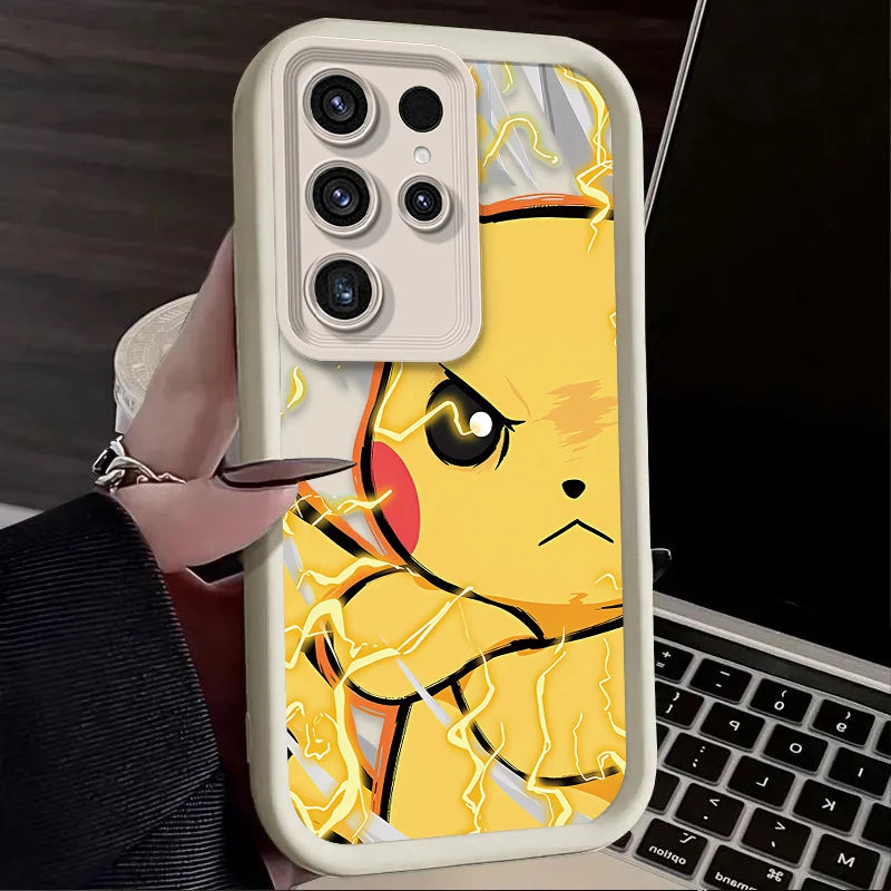 Cartoon P-Pokemon Phone Case For Samsung Galaxy S24 S25 S23 Ultra S22 S21 Plus FE A36 A56 A26 A16 A06 A15 A25 A35 A55 5G Cover