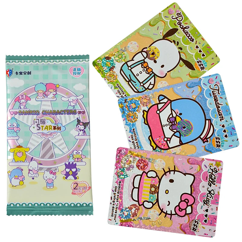 KABAO Original Anime Sanrio Family Kuromi Hello Kitty My Melody Shining Collectible Card Game Trading Card Toys