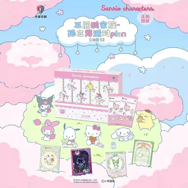 KABAO Original Anime Sanrio Family Kuromi Hello Kitty My Melody Shining Collectible Card Game Trading Card Toys