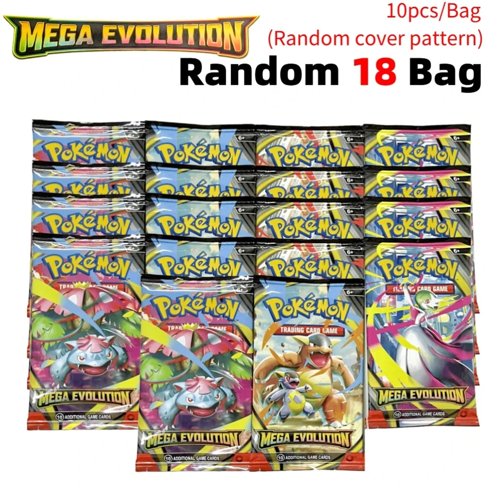 Pokémon  Cards 9+1 Per Pack TCG Mega Evolution Phantasmal Flames Booster Box Trading Card Game Collection Set English Pokemon