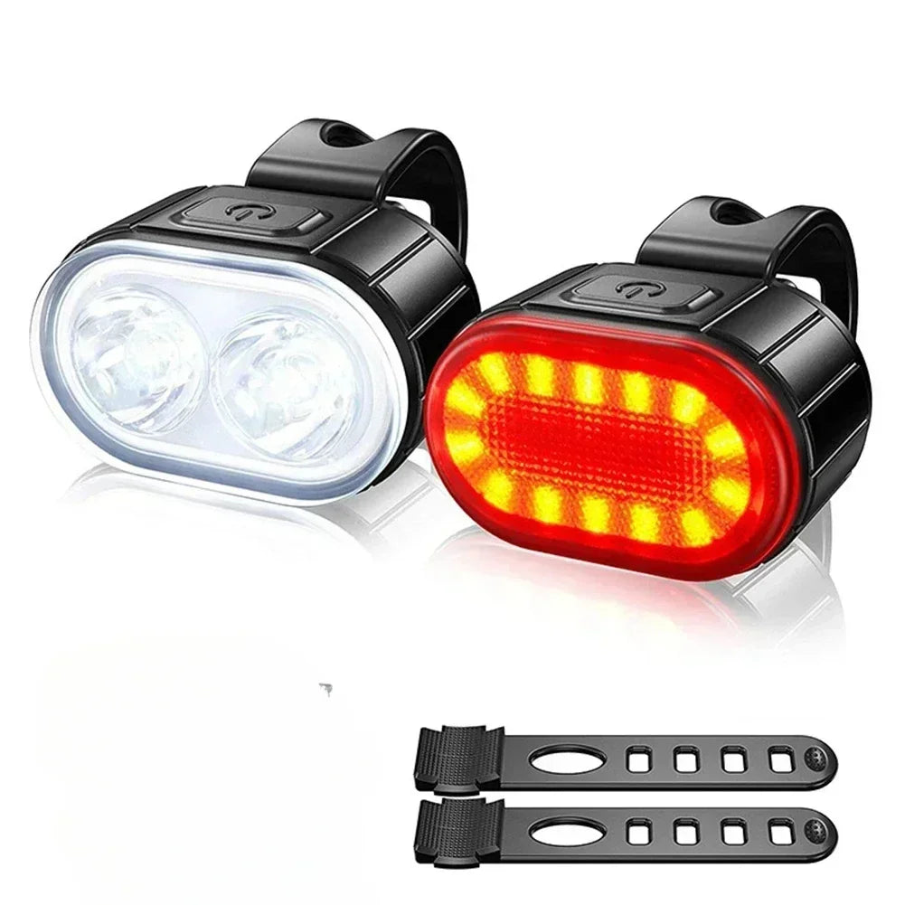 9LED Cycling Torch Type C Rechargeable Bike Flashlights Ultralight Handlebar Lights Outdoor Whaterproof Lantern for Bicycle
